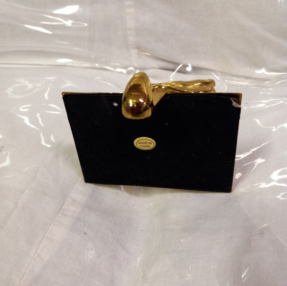 Solid Brass Christmas Reindeer Stocking Hanger Gold tone 7" - Picture 3 of 4